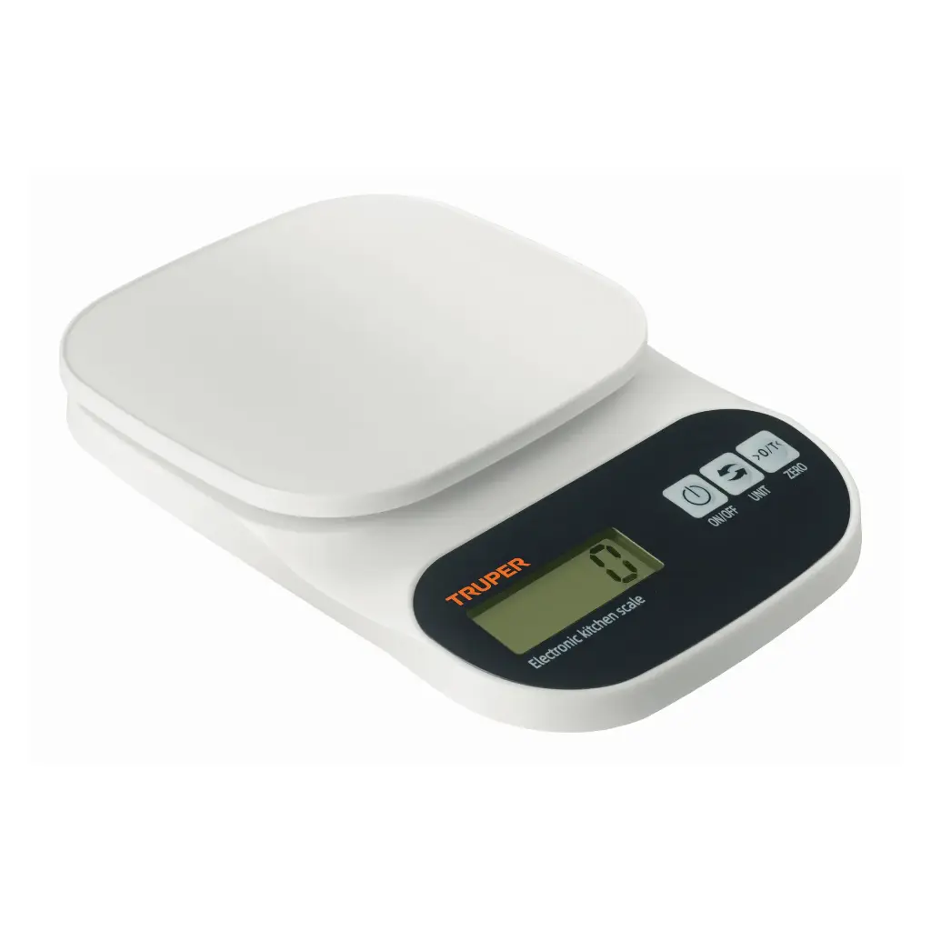 BASCULA DIGITAL PARA COCINA, PLATO DE ABS, 5KG, TRUPER, CÓDIGO 15161, CLAVE BASE-5EP