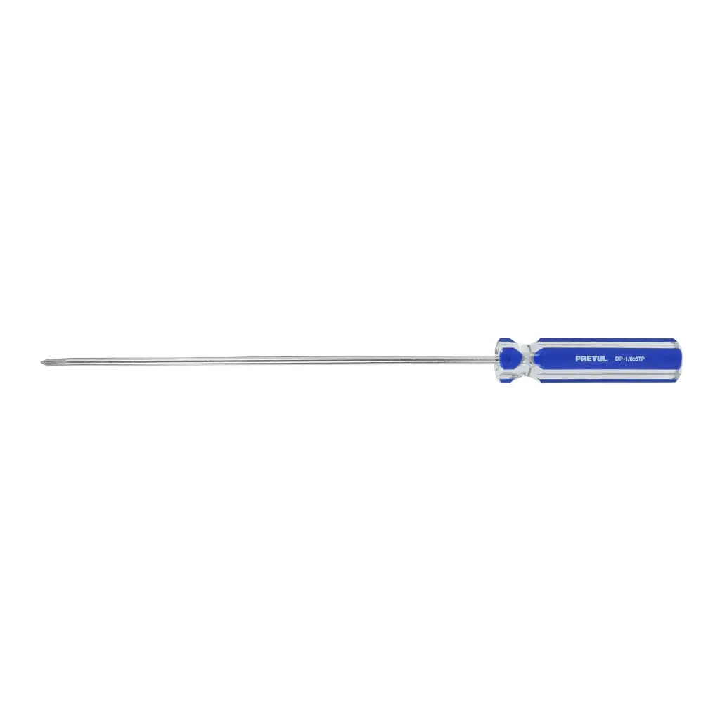 DESARMADOR DE CRUZ 1/8" X 6" MANGO DE PVC, PRETUL, CÓDIGO 27077, CLAVE DP-1/8X6TP28077