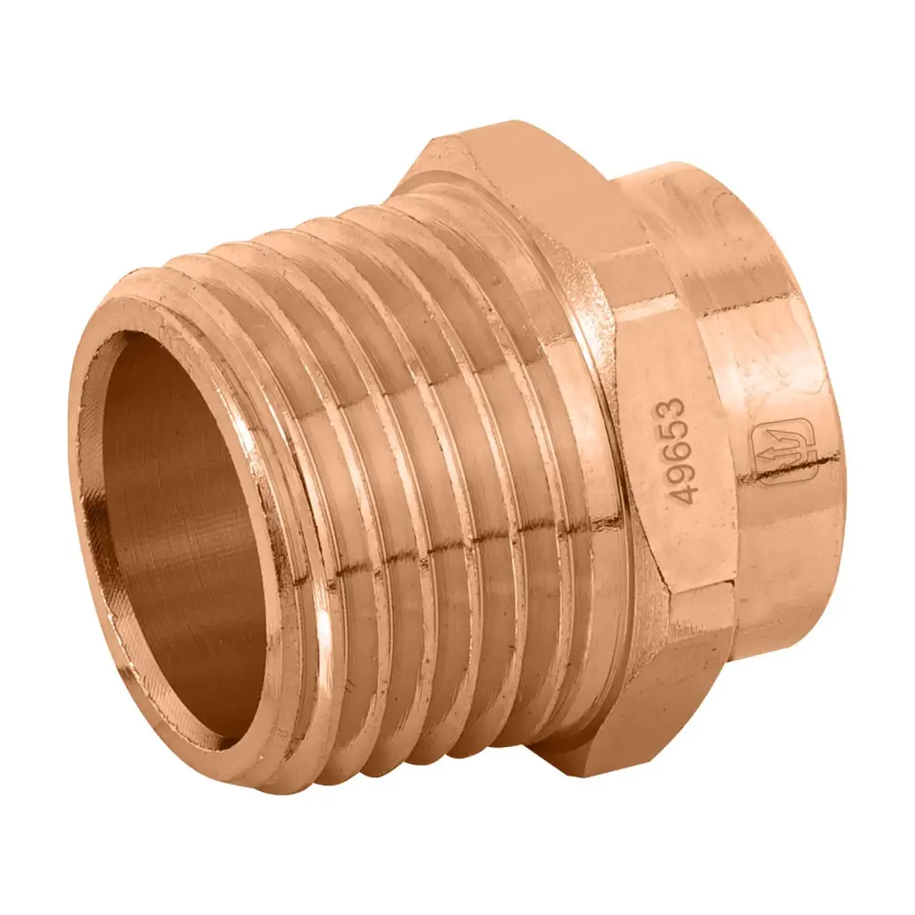 CONECTOR DE COBRE, ROSCA EXTERIOR 1/2" (CONECTOR / ADAPTADOR HEMBRA), FOSET, CÓDIGO 49653, CLAVE CC-611