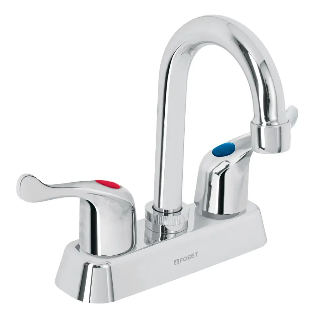 MEZCLADORA PLASTICA 4" CUELLO TIPO BAR PARA LAVABO MANERAL PALANCA, FOSET, CÓDIGO 45513, CLAVE MP-060P