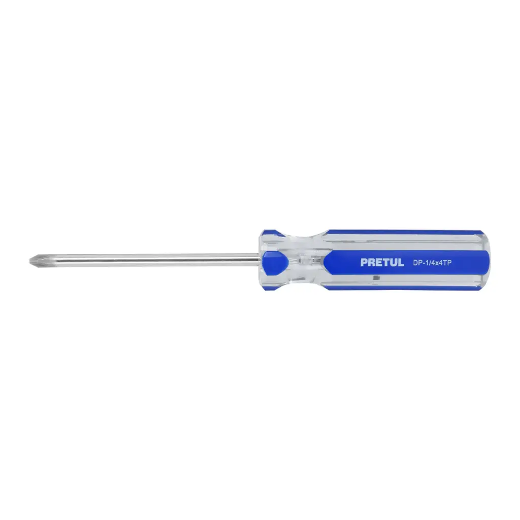 DESARMADOR DE CRUZ 1/4" X 4", PRETUL, CÓDIGO 21474, CLAVE DP-1/4X4TP