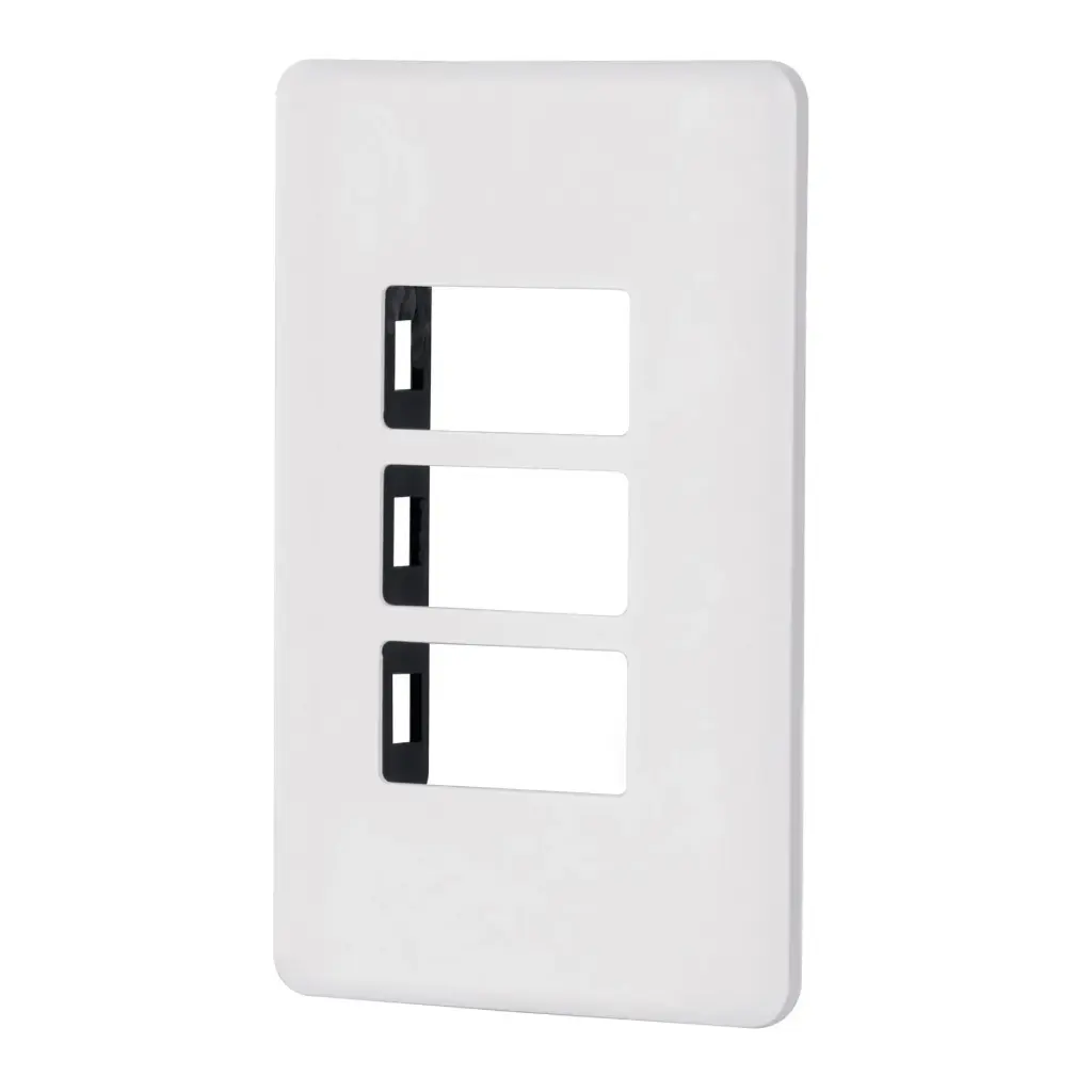 PLACA 3 MODULOS DE ABS, BLANCA, VOLTECK BASIC, CÓDIGO 27224, CLAVE PPTR-B