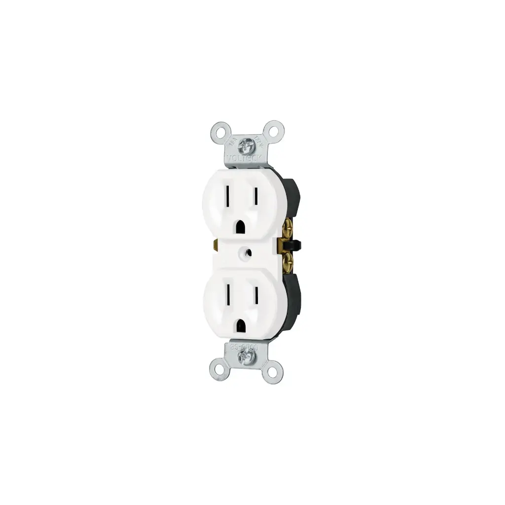 CONTACTO DÚPLEX, 2 POLOS 3 HILOS, STANDARD, BLANCO, VOLTECK, CÓDIGO 49710, CLAVE CODO-SB