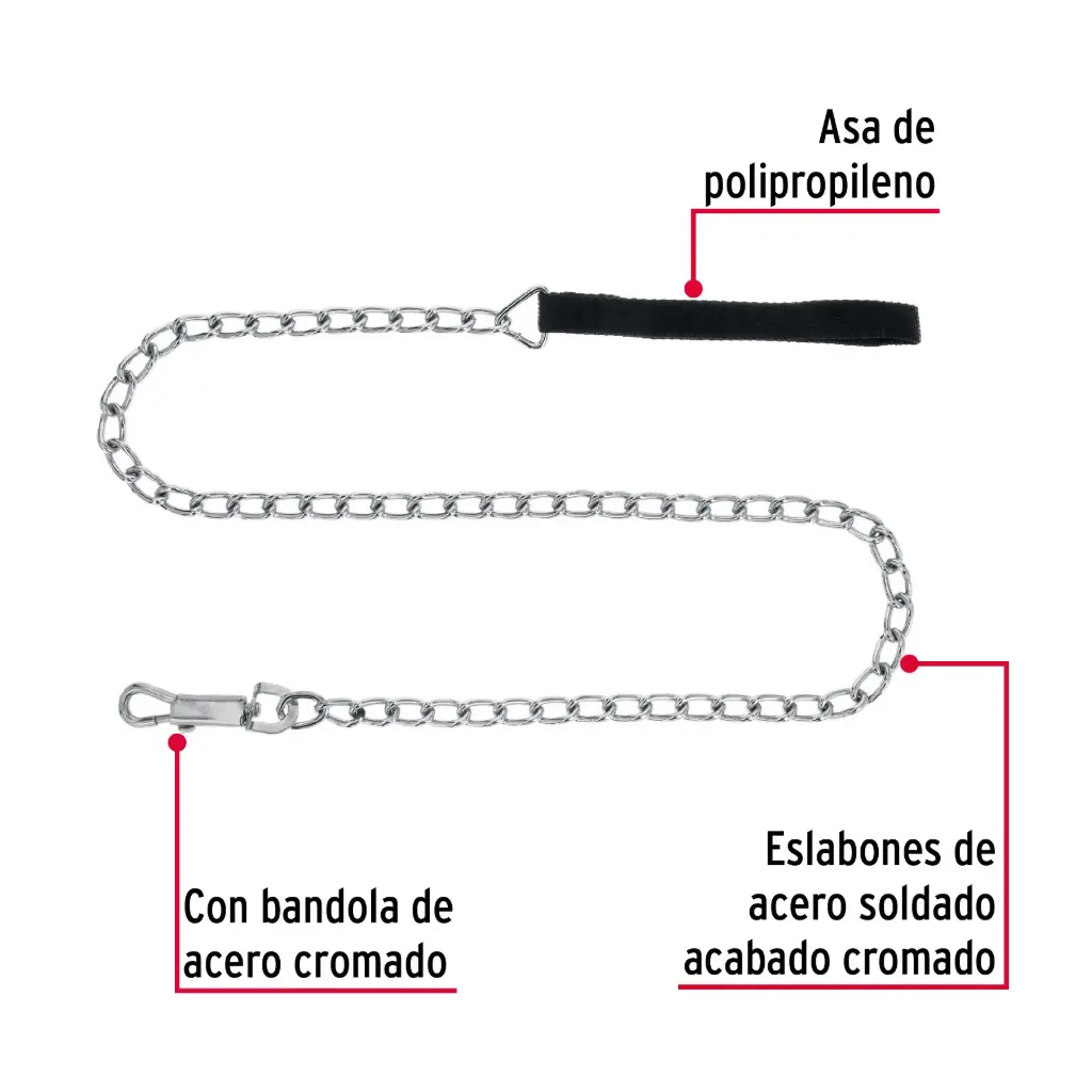 CADENA DE PASEO PARA PERRO 1.20MTS X 4MM, FIERO, CÓDIGO 44284, CLAVE M-G