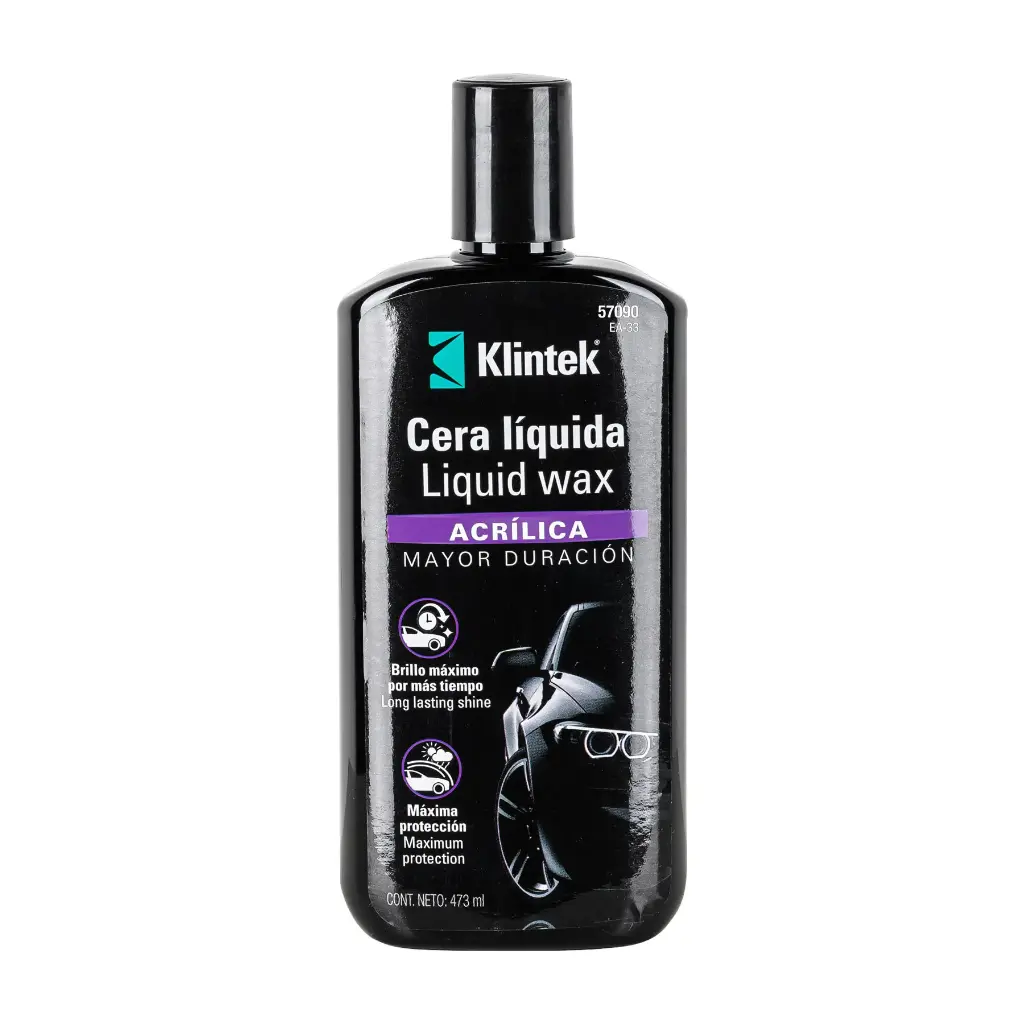 CERA LÍQUIDA ACRÍLICA PARA AUTO, 473 ML, KLINTEK, CÓDIGO 57090, CLAVE EA-33
