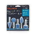 JUEGO DE 5 PIEDRAS MONTADAS ZANCO 1/4", ALTO RENDIMIENTO, TRUPER, CÓDIGO 12444, CLAVE JPM5X