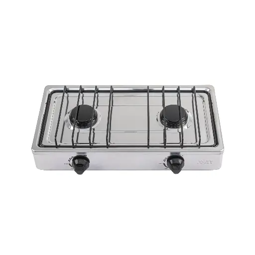 PARRILLA DE GAS DE SOBREPONER 2 QUEMADORES, INOXIDABLE, FOSET, CÓDIGO 48234, CLAVE PAGA-X2