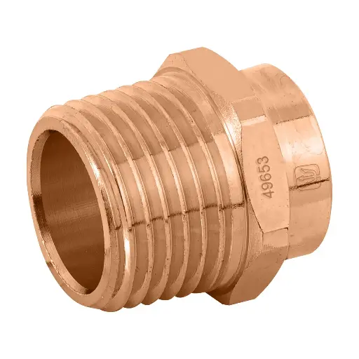 CONECTOR DE COBRE, ROSCA EXTERIOR 1/2" (CONECTOR / ADAPTADOR HEMBRA), FOSET, CÓDIGO 49653, CLAVE CC-611