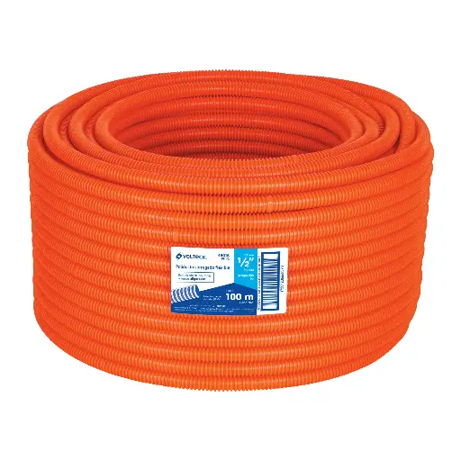 METRO DE POLIDUCTO NARANJA CORRUGADO SIN GUIA 1/2", SAN-VER, CÓDIGO 25656