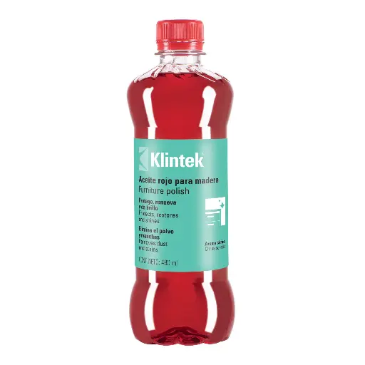 ACEITE ROJO PARA MUEBLES, 480ML, KLINTEK, CÓDIGO 57071, CLAVE AMU-48