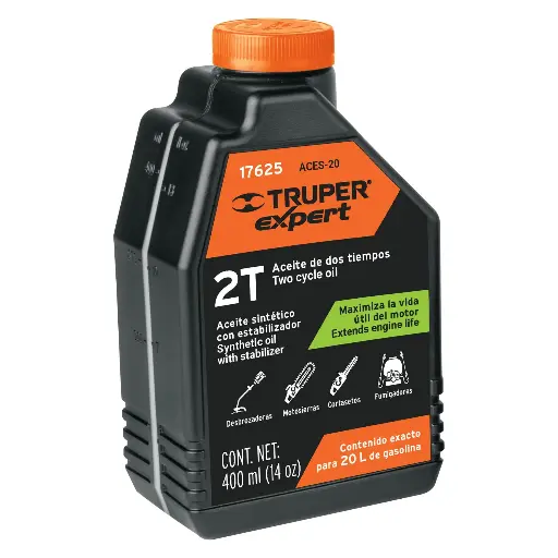 ACEITE SINTETICO PARA MOTOR DE 2 TIEMPOS, 400ML, TRUPE, CÓDIGO 17625, CLAVE ACES-20