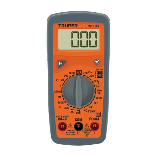 MULTIMETRO DIGITAL JUNIOR, TRUPER, CÓDIGO 10401, CLAVE MUT-33