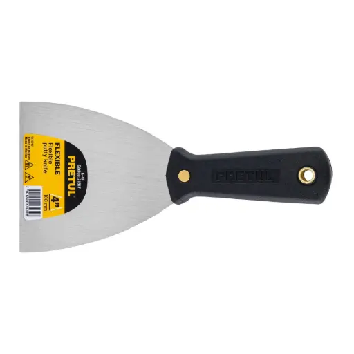 ESPATULA FLEXIBLE 4" CON MANGO DE PLASTICO, PRETUL, CÓDIGO 21517, CLAVE E-4F