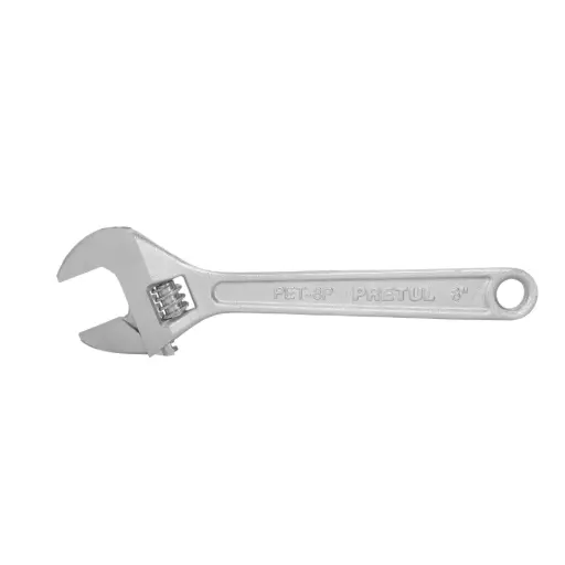LLAVE AJUSTABLE (PERICO) 8" CROMADA, PRETUL, CÓDIGO 21815, CLAVE PET-8P