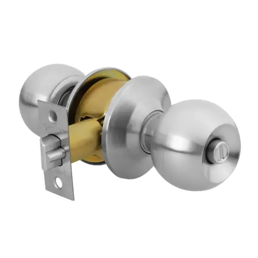 CERRADURA TIPO ESFERA, CILINDRICO, RECAMARA, CROMO, HERMEX BASIC, CÓDIGO 23565, CLAVE BAL-CM-RP