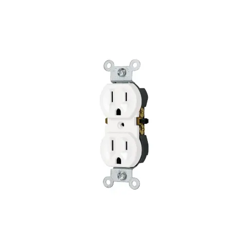 CONTACTO DÚPLEX, 2 POLOS 3 HILOS, STANDARD, BLANCO, VOLTECK, CÓDIGO 49710, CLAVE CODO-SB