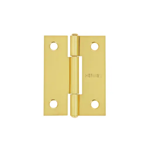 BISAGRA RECTANGULAR 2" X 1 1/2", LATON BRILLANTE, HERMEX, CÓDIGO 43194, CLAVE BR-201