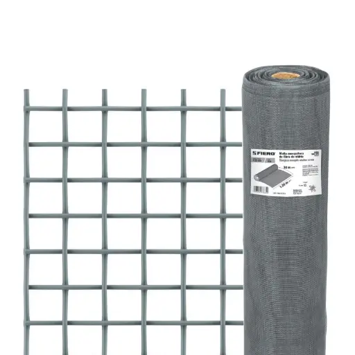 TELA MOSQUITERA GRIS DE FIBRA DE VIDRIO 1.20MTS, FIERO, CÓDIGO 44982, CLAVE TEMO-12FG